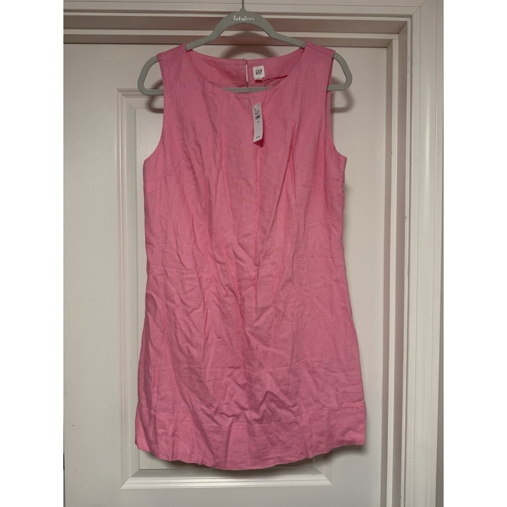 Gap Factory Linen-Blend Apron Mini Dress, Pink, Women's Size Medium, NWT